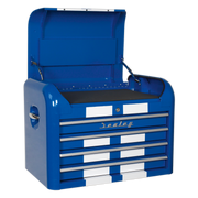 Sealey Topchest 4 Drawer Retro Style - Blue with White Stripes