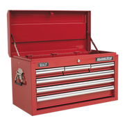 Sealey Topchest 6 Drawer with Ball-Bearing Slides - Red