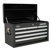 Sealey Topchest 6 Drawer with Ball-Bearing Slides - Black
