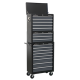 Sealey Tool Chest Combination 16 Drawer with Ball-Bearing Slides - Black/Grey