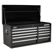 Sealey Topchest 10 Drawer with Ball-Bearing Slides Heavy-Duty - Black
