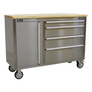 Sealey Mobile Stainless Steel Tool Cabinet 4 Drawer