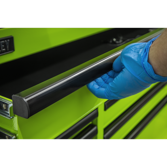 Sealey 15 Drawer 1549mm Mobile Trolley with Wooden Worktop and Hutch and 2 Drawer Riser