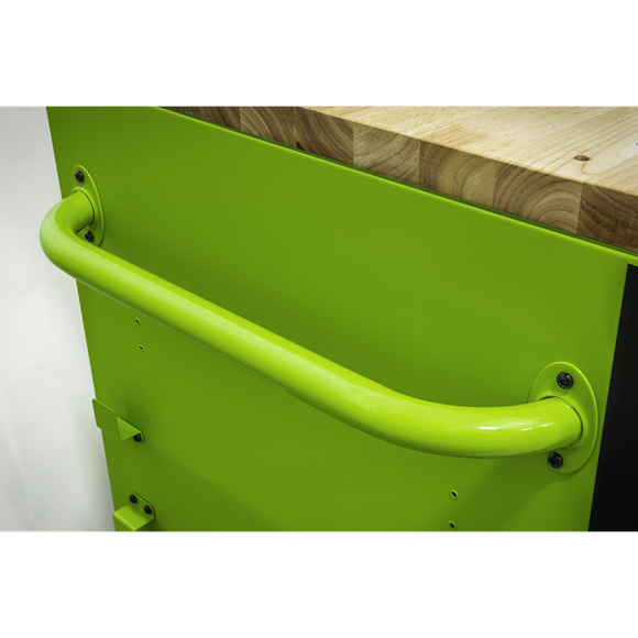 Sealey 15 Drawer 1549mm Mobile Trolley with Wooden Worktop, Hutch, 2 Drawer Riser & Side Locker