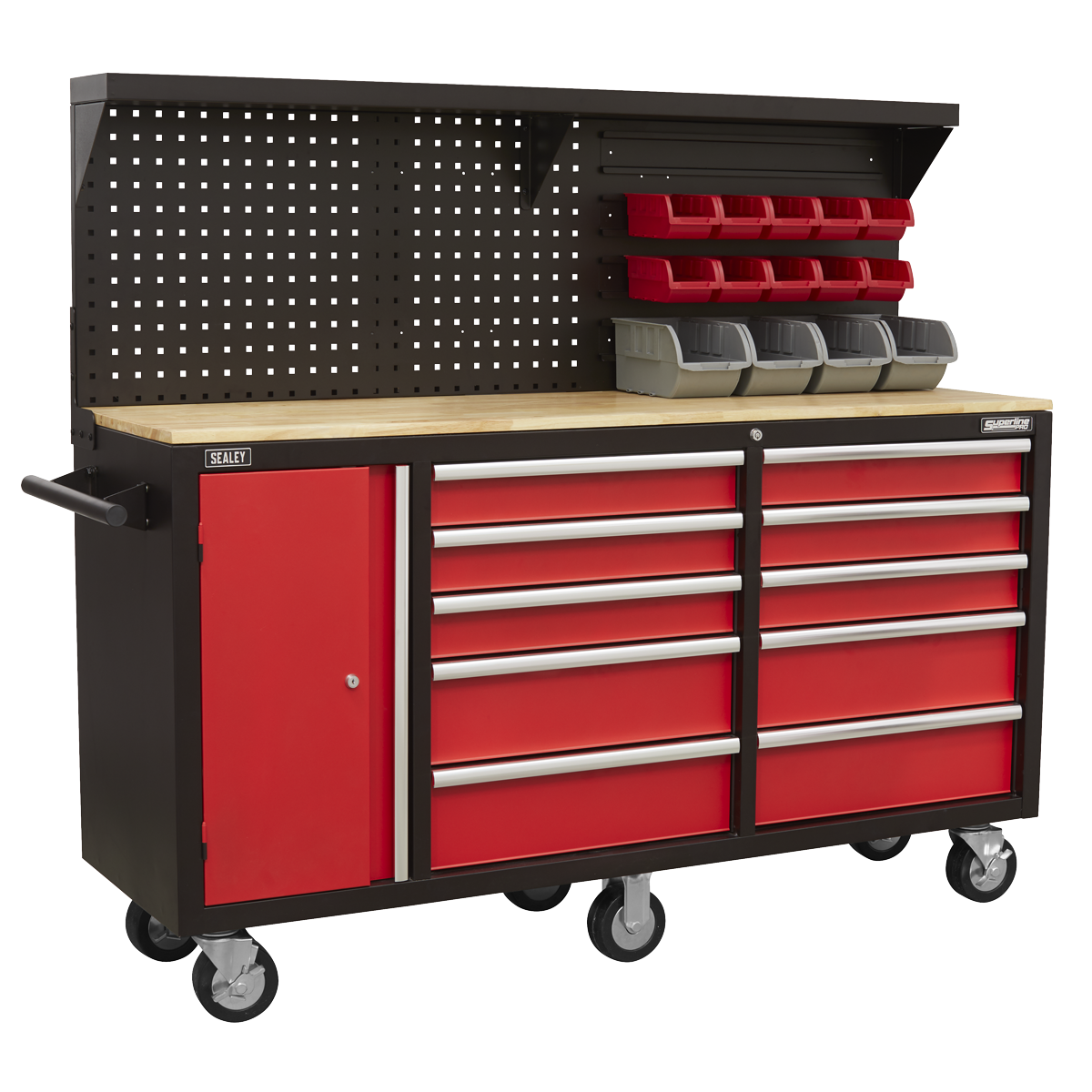 Sealey Mobile Workstation 10 Drawer with Backboard