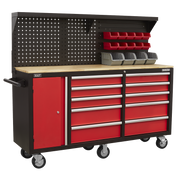 Sealey Mobile Workstation 10 Drawer with Backboard