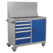 Sealey Industrial Mobile Workstation 5 Drawer & 1 Shelf Locker
