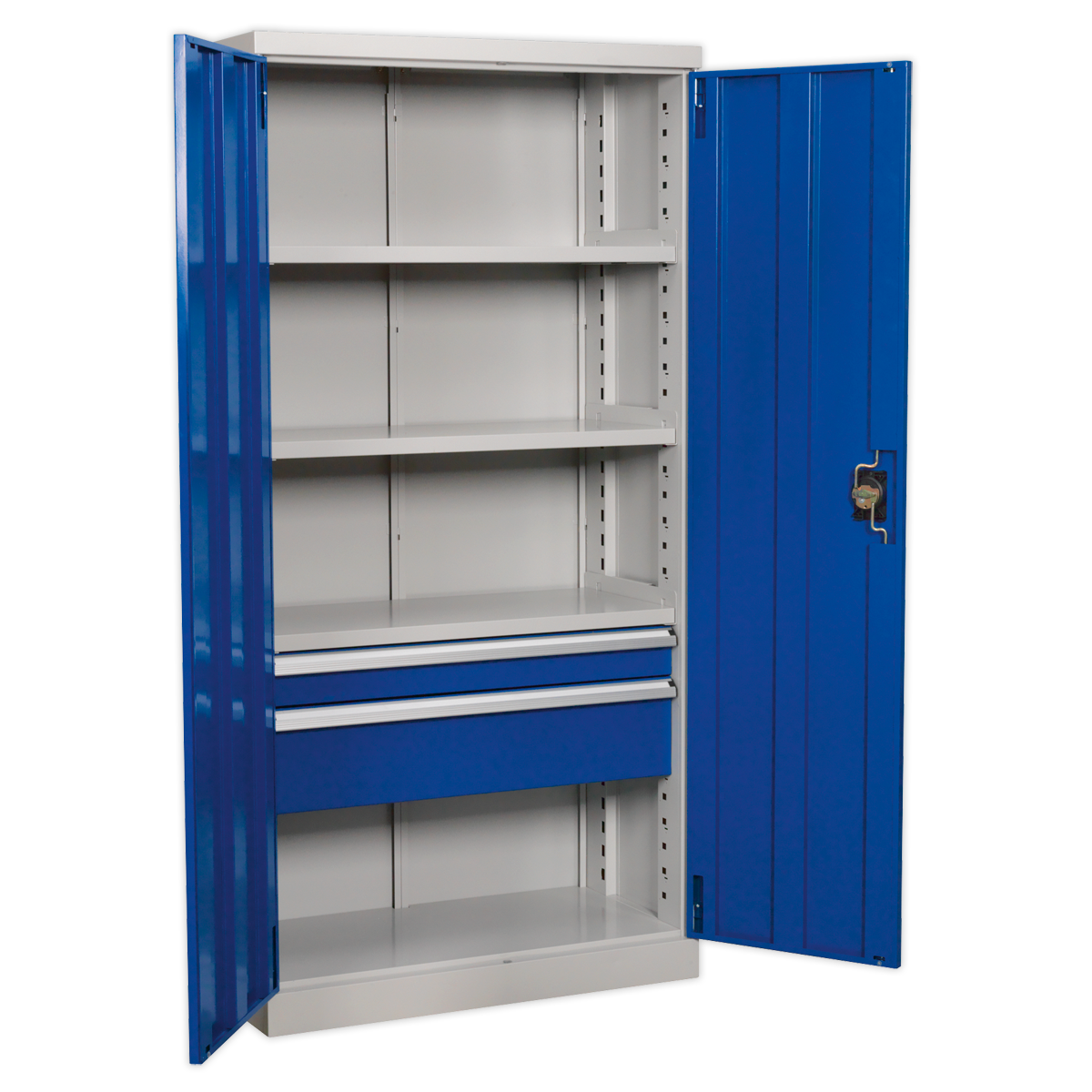 Sealey Industrial Cabinet 2 Drawer 3 Shelf 1800mm