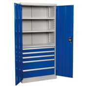 Sealey Industrial Cabinet 5 Drawer 3 Shelf 1800mm