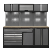 Sealey Superline PRO® 2.04m Storage System - Pressed Wood Worktop APMSSTACK11W