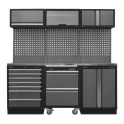 Sealey Superline PRO® 2.04m Storage System - Stainless Steel Worktop APMSSTACK12SS