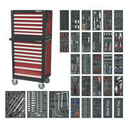 Sealey Topchest & Rollcab Combination 14 Drawer with Ball-Bearing Slides & 1233pc Tool Kit