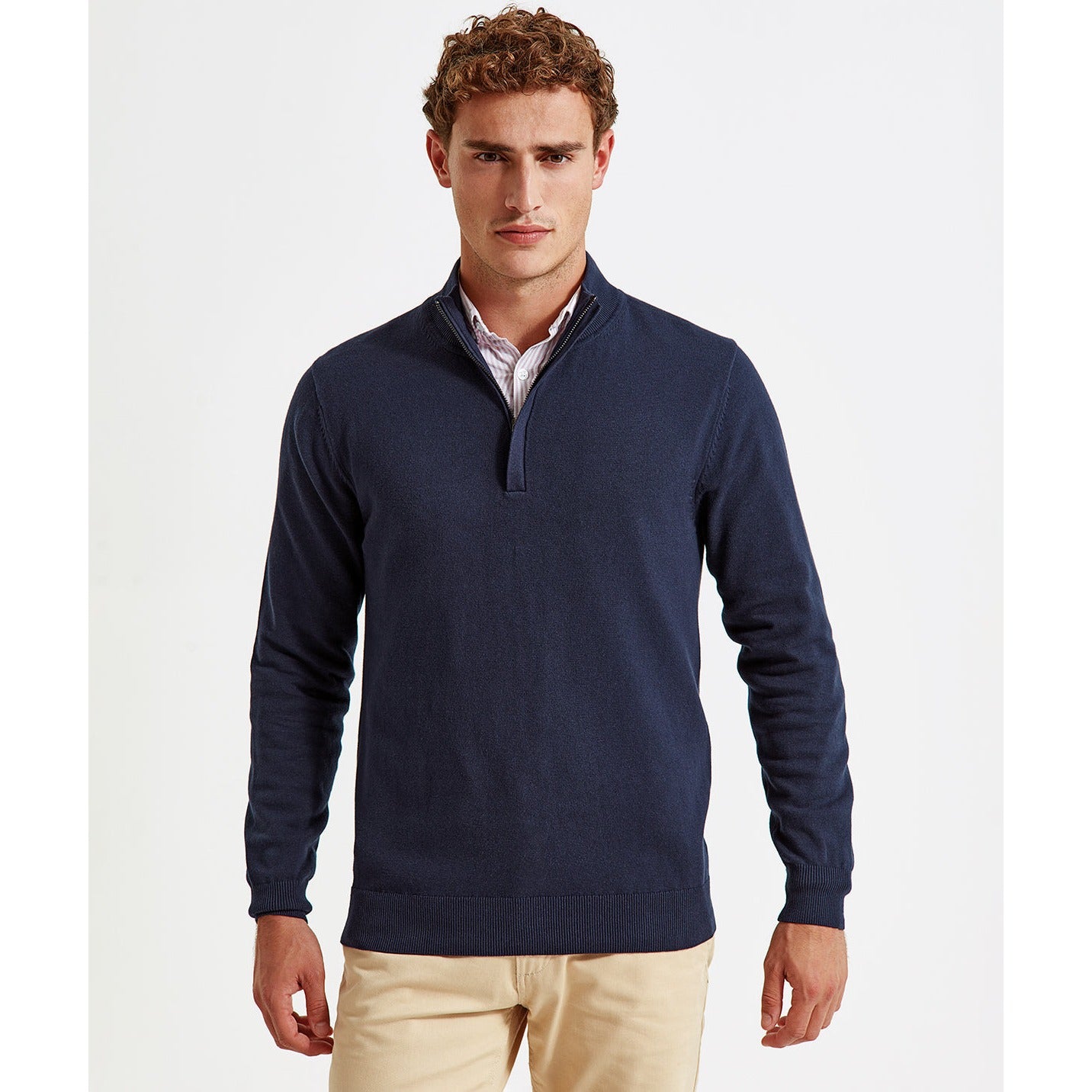Asquith & Fox Men's Cotton Blend ¼ Zip Sweater