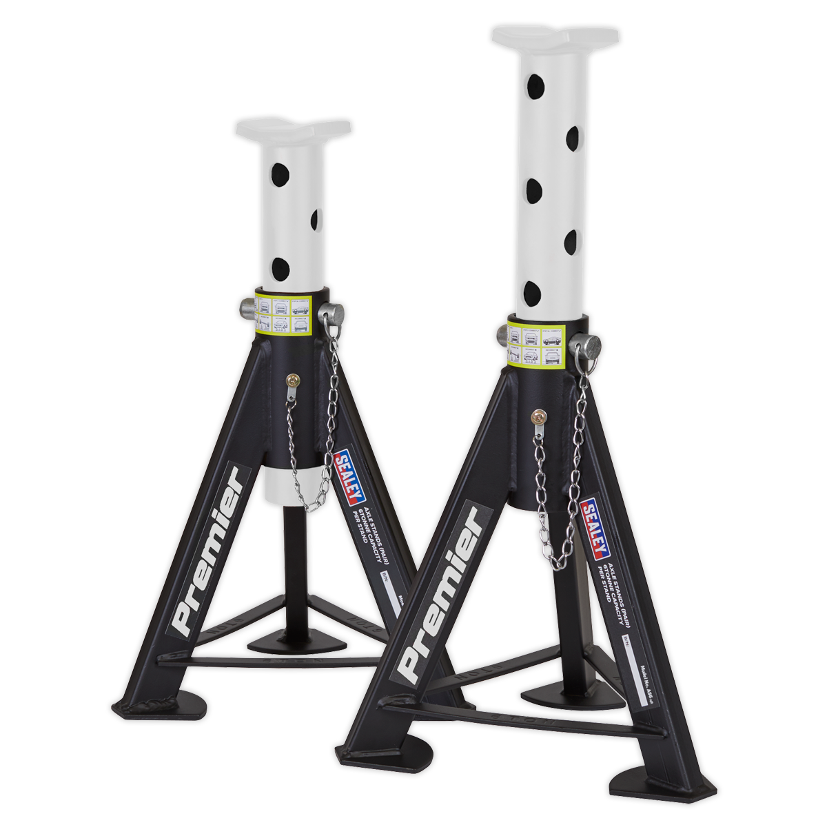 Sealey Axle Stands (Pair) 6 Tonne Capacity per Stand - White