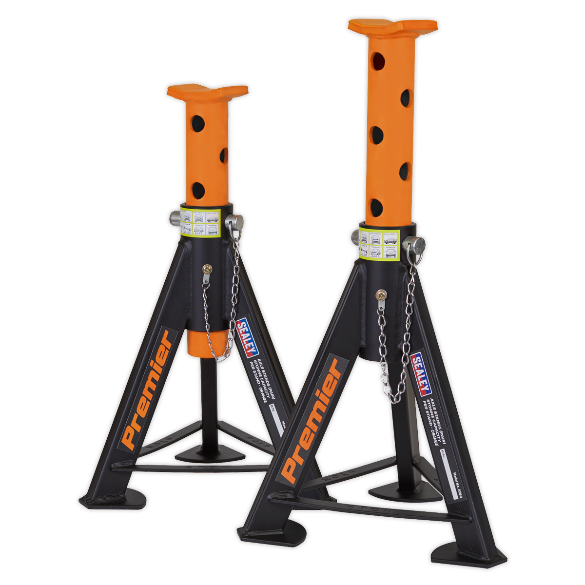 Sealey Axle Stands (Pair) 6 Tonne Capacity per Stand - Orange