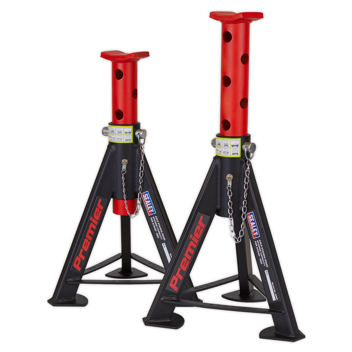 Sealey Axle Stands (Pair) 6 Tonne Capacity per Stand - Red