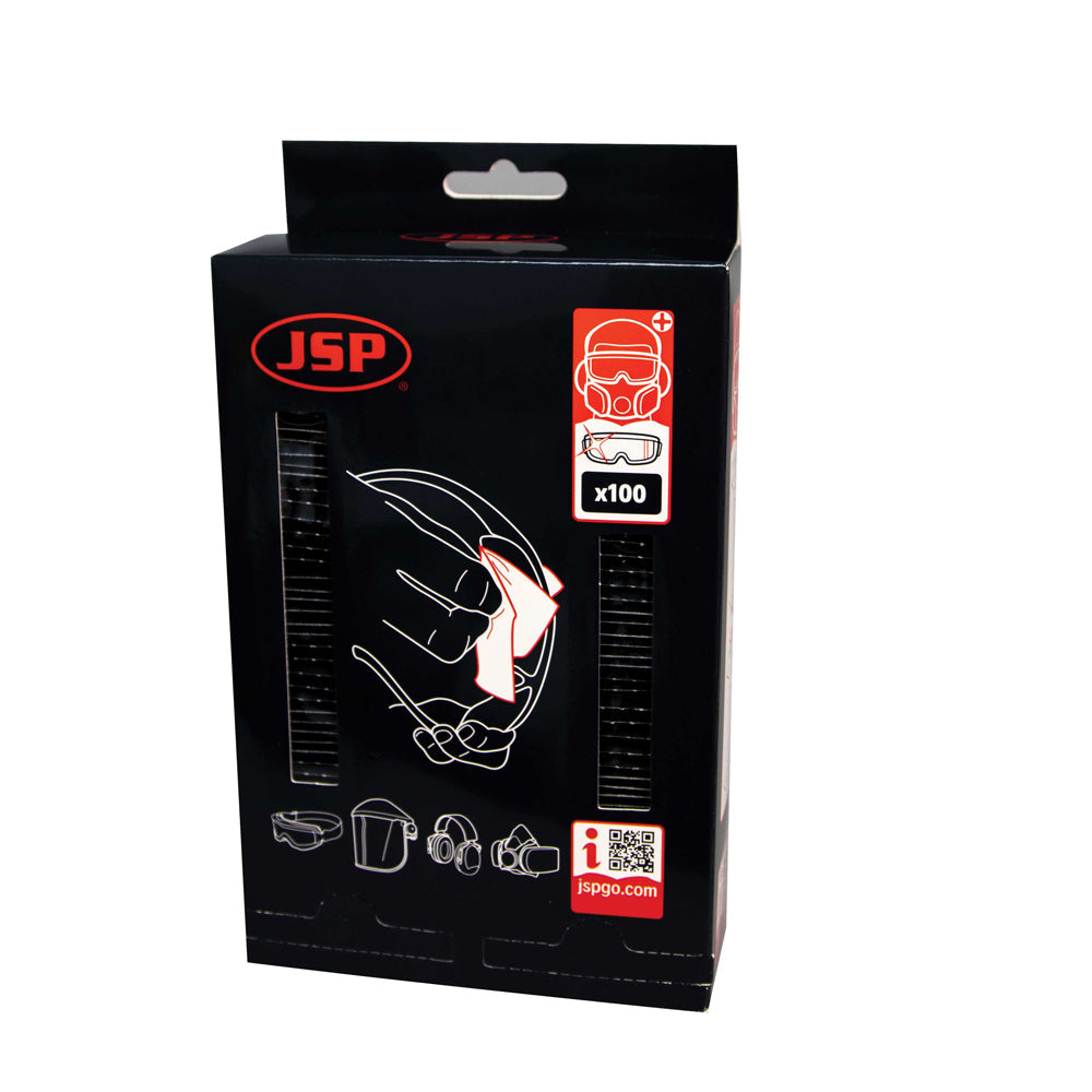 JSP Pre-Moistened PPE Wipes - Box of 100