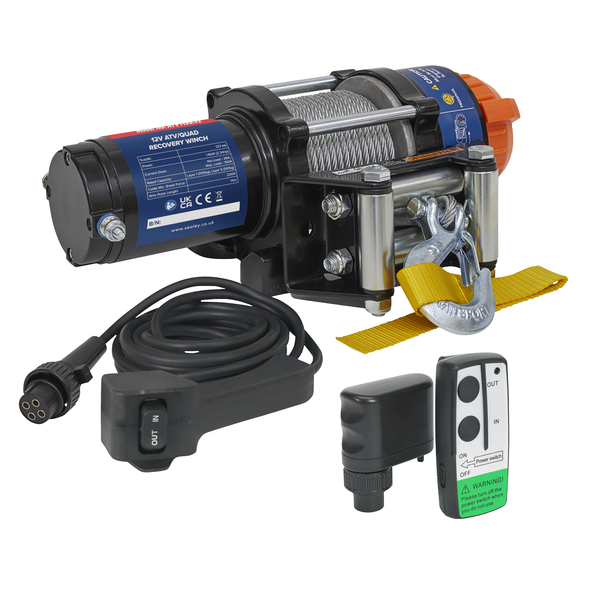 Sealey Wireless Winch ATV1135 Combo