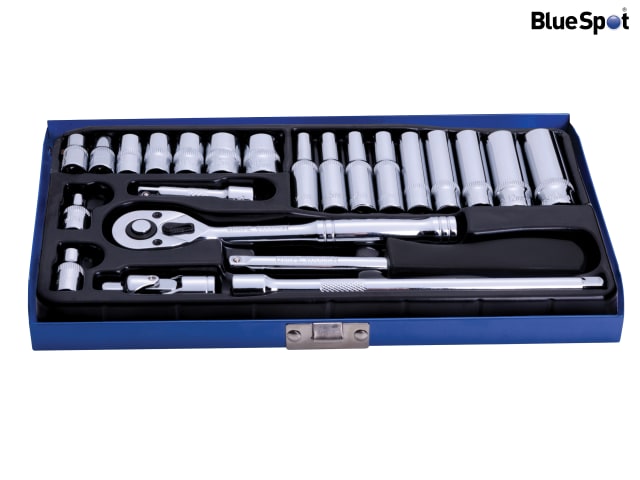 BlueSpot Tools 1/4in Metric Socket Set, 24 Piece