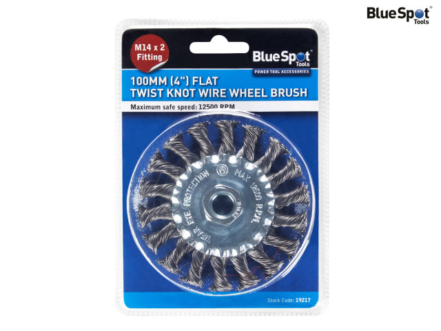 BlueSpot Tools Flat Twist Knot Wire Wheel 100mm M14 X 2