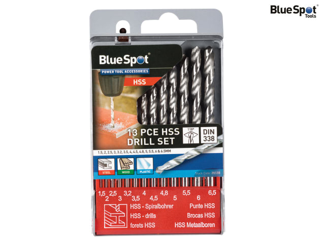 BlueSpot Tools HSS Drill Set of 13 1.5-6.5mm