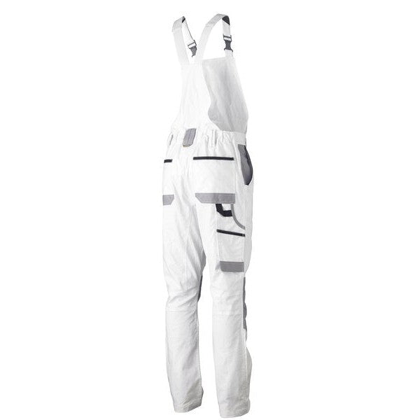Bisley Overall Bib & Brace Cotton Contrast Painter 280gsm Stout #colour_white