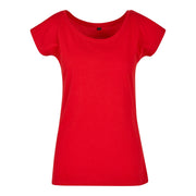 Build Your Brand Basic Women's Wide Neck Tee - City Red