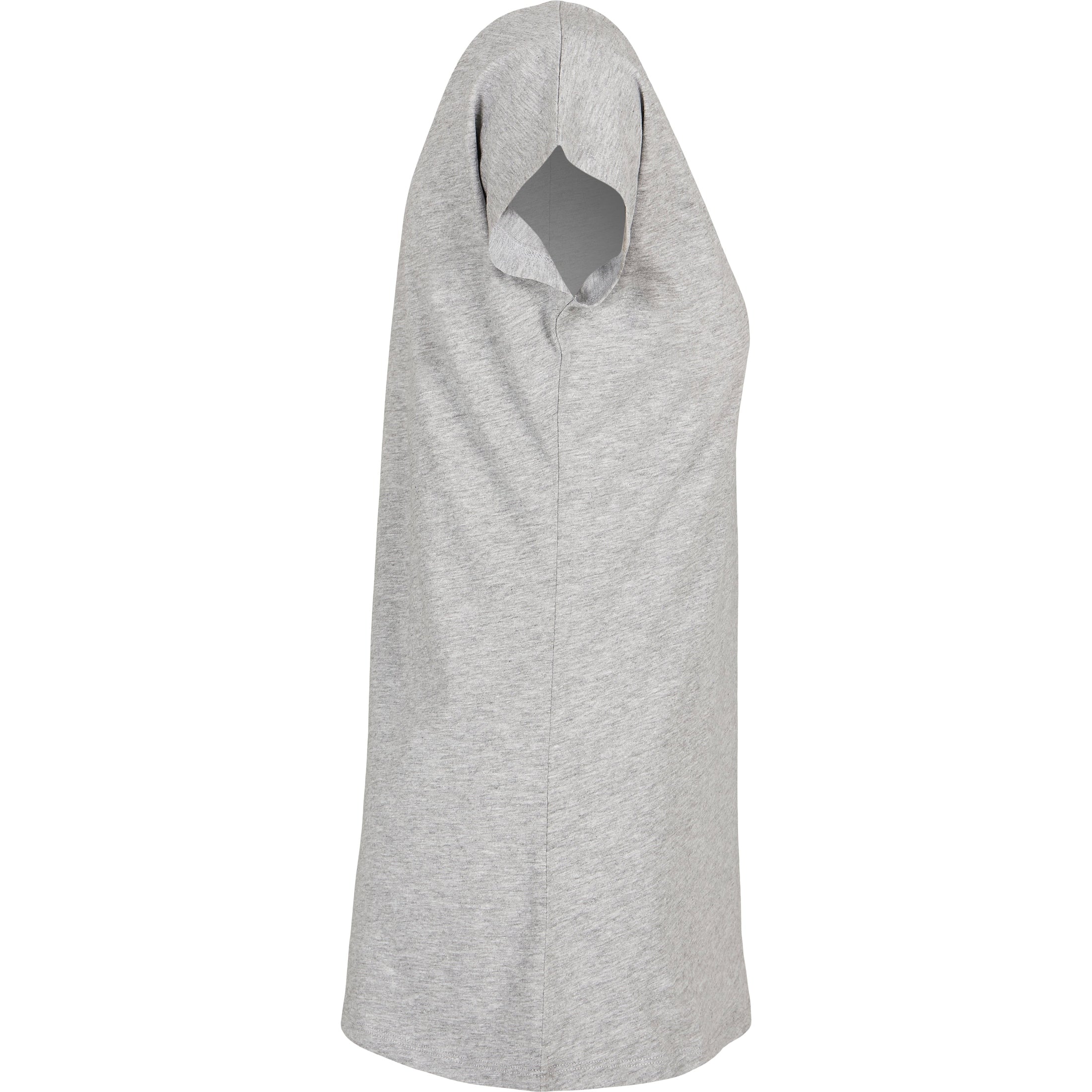 Build Your Brand Basic Women's Wide Neck Tee - Heather Grey