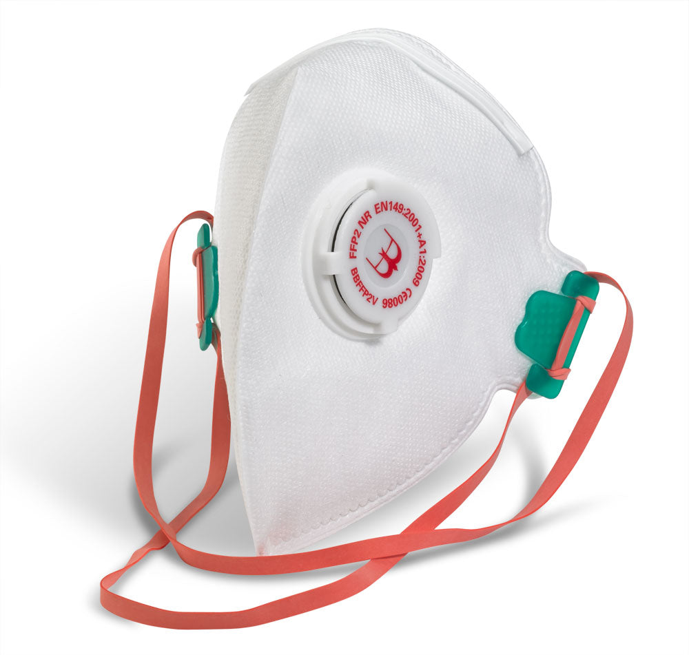 Bsafe FFP2V Fold Flat Valved Respirator 5 Pack White