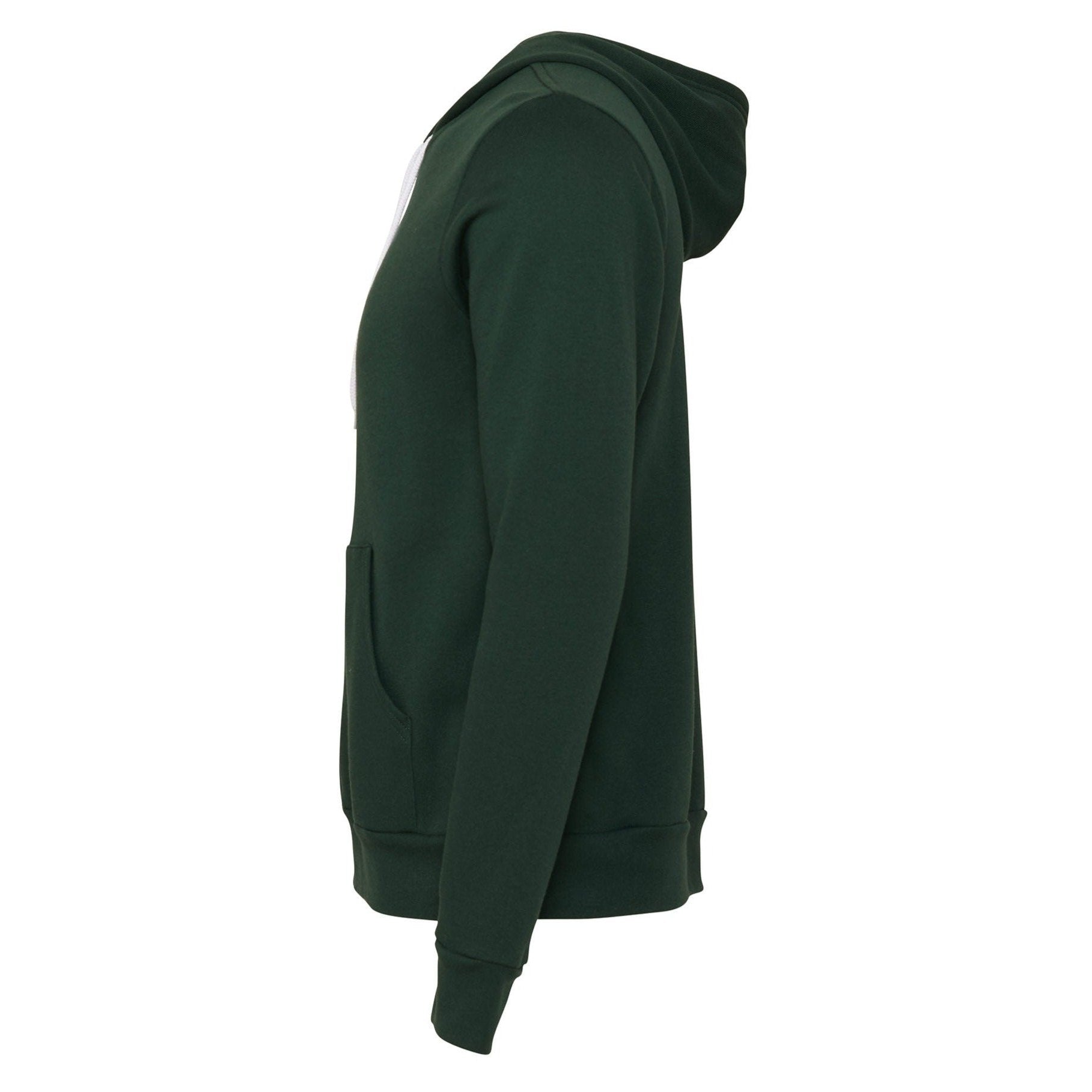 Bella Canvas Unisex Polycotton Fleece Full-Zip Hoodie - Forest