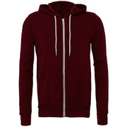 Bella Canvas Unisex Polycotton Fleece Full-Zip Hoodie - Maroon
