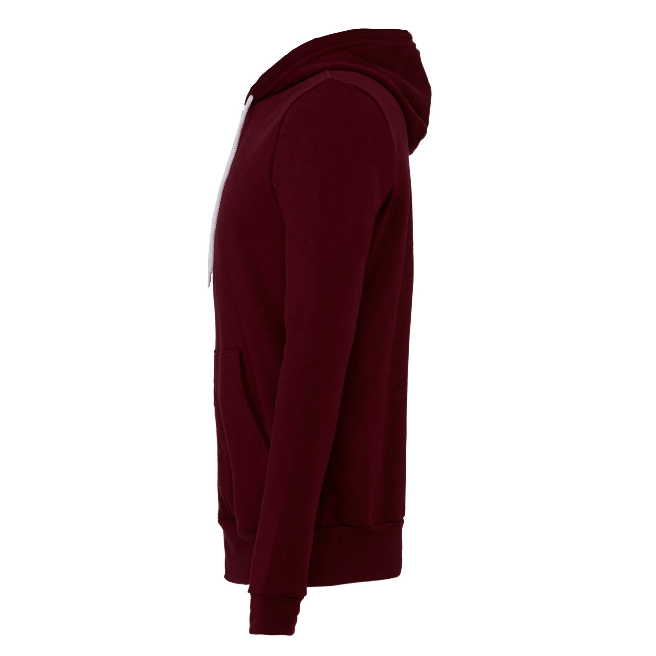 Bella Canvas Unisex Polycotton Fleece Full-Zip Hoodie - Maroon