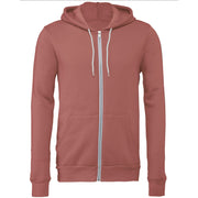 Bella Canvas Unisex Polycotton Fleece Full-Zip Hoodie - Mauve