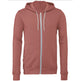 Bella Canvas Unisex Polycotton Fleece Full-Zip Hoodie - Mauve