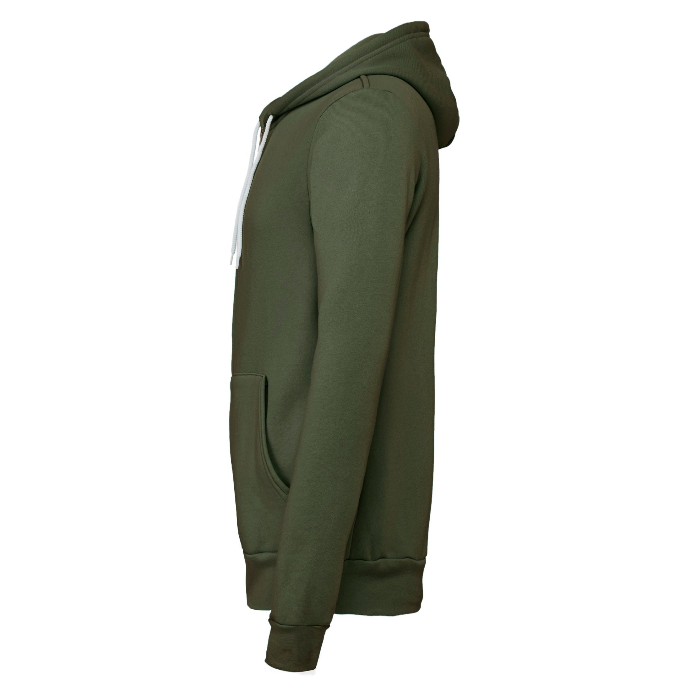 Bella Canvas Unisex Polycotton Fleece Full-Zip Hoodie - Military Green