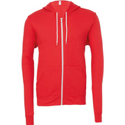Bella Canvas Unisex Polycotton Fleece Full-Zip Hoodie - Red