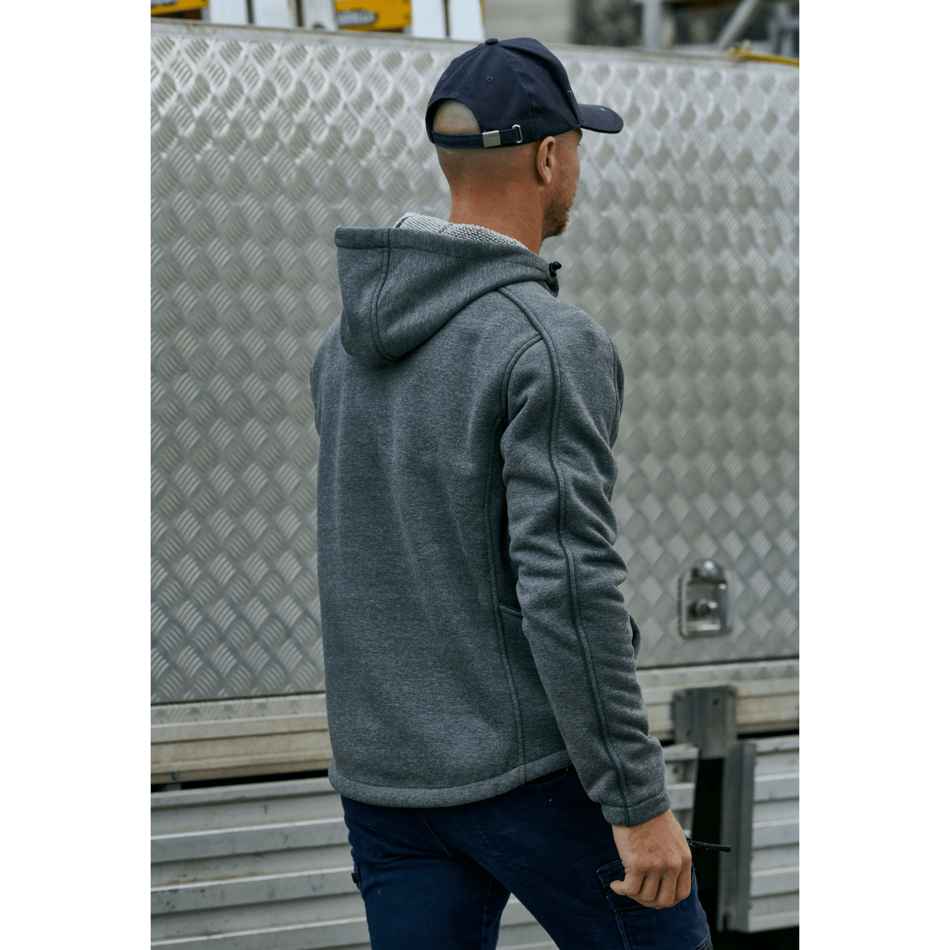 Bisley Flx And Move™ Marle Fleece Hoodie Jumper #colour_charcoal
