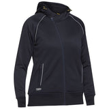 Bisley Women's Fleece Zip Front Hoodie W/Sherpa Lining 270gsm #colour_navy
