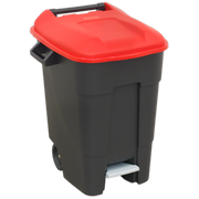Sealey Refuse/Wheelie Bin with Foot Pedal 100L - Red