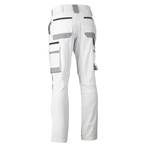 Bisley Pants Cargo Cotton Contrast Painters 280gsm Stout #colour_white