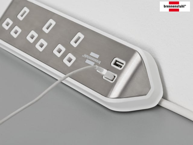 Brennenstuhl estilo Corner Extension Lead 240V 3-Gang 13A White 2m