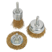 Sealey Wire Brush Set 3pc Brassed