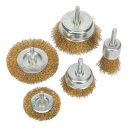 Sealey Wire Brush Set 5pc Brassed