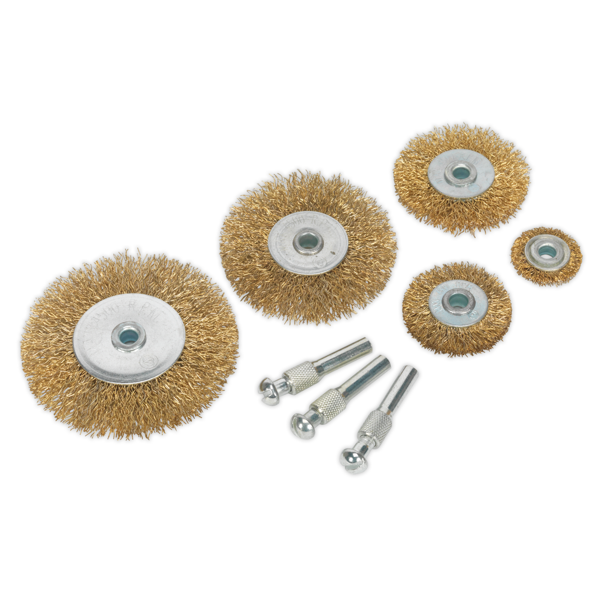 Sealey Wire Brush Set 8pc Brassed