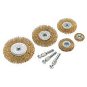 Sealey Wire Brush Set 8pc Brassed