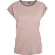 Build Your Brand Women's Extended Shoulder Tee - Dusk Rose