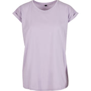 Build Your Brand Women's Extended Shoulder Tee - Lilac