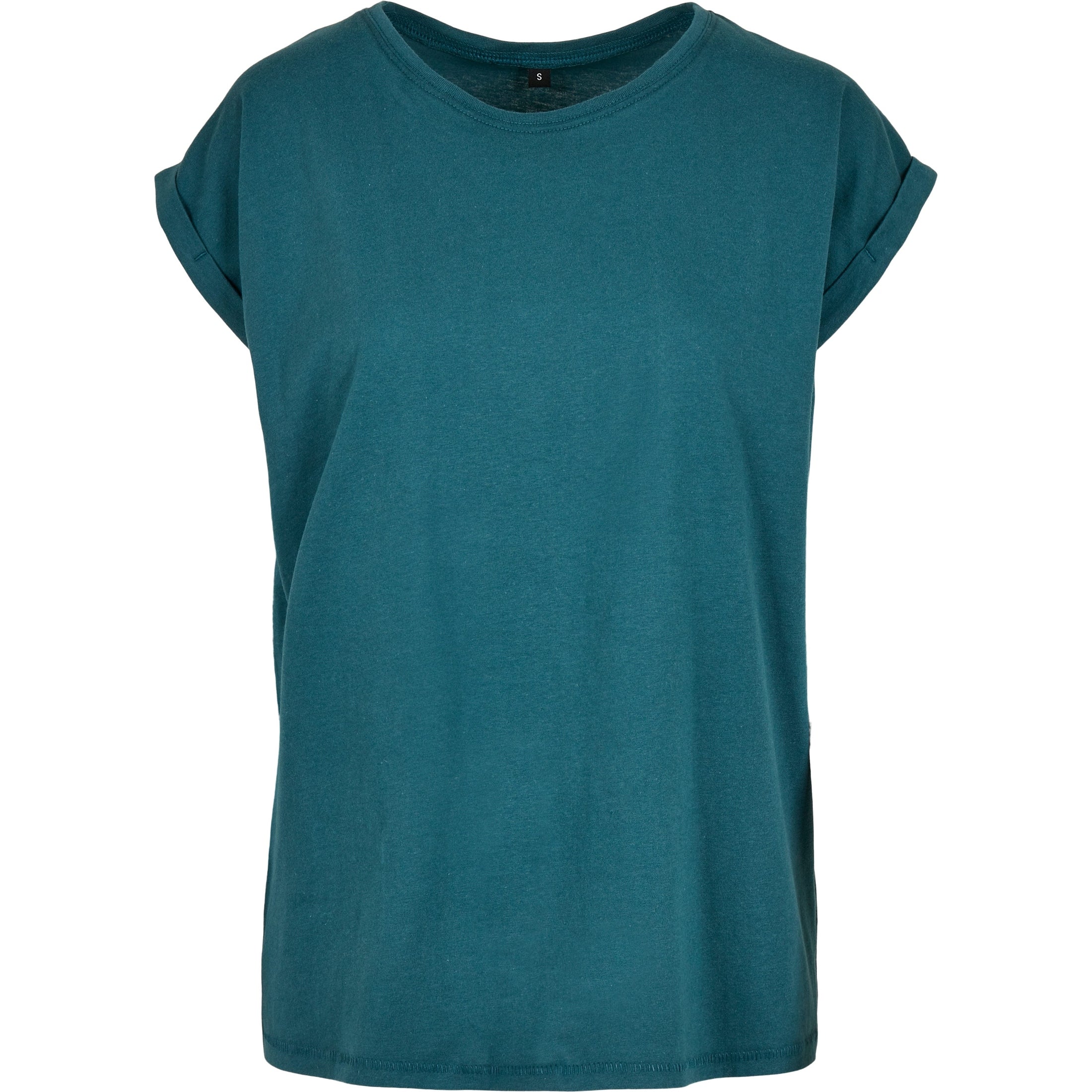 Build Your Brand Women's Extended Shoulder Tee - Teal