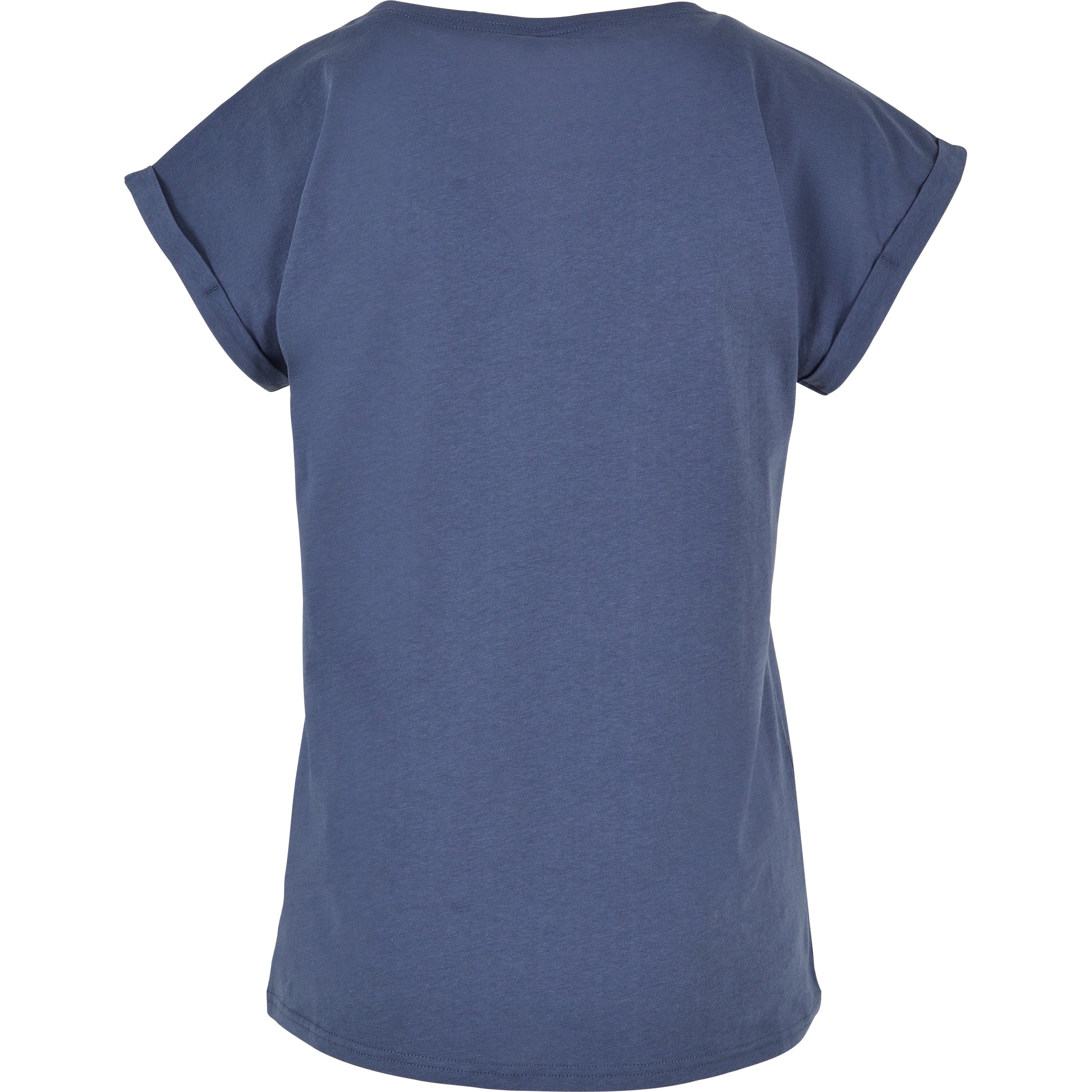 Build Your Brand Women's Extended Shoulder Tee - Vintage Blue