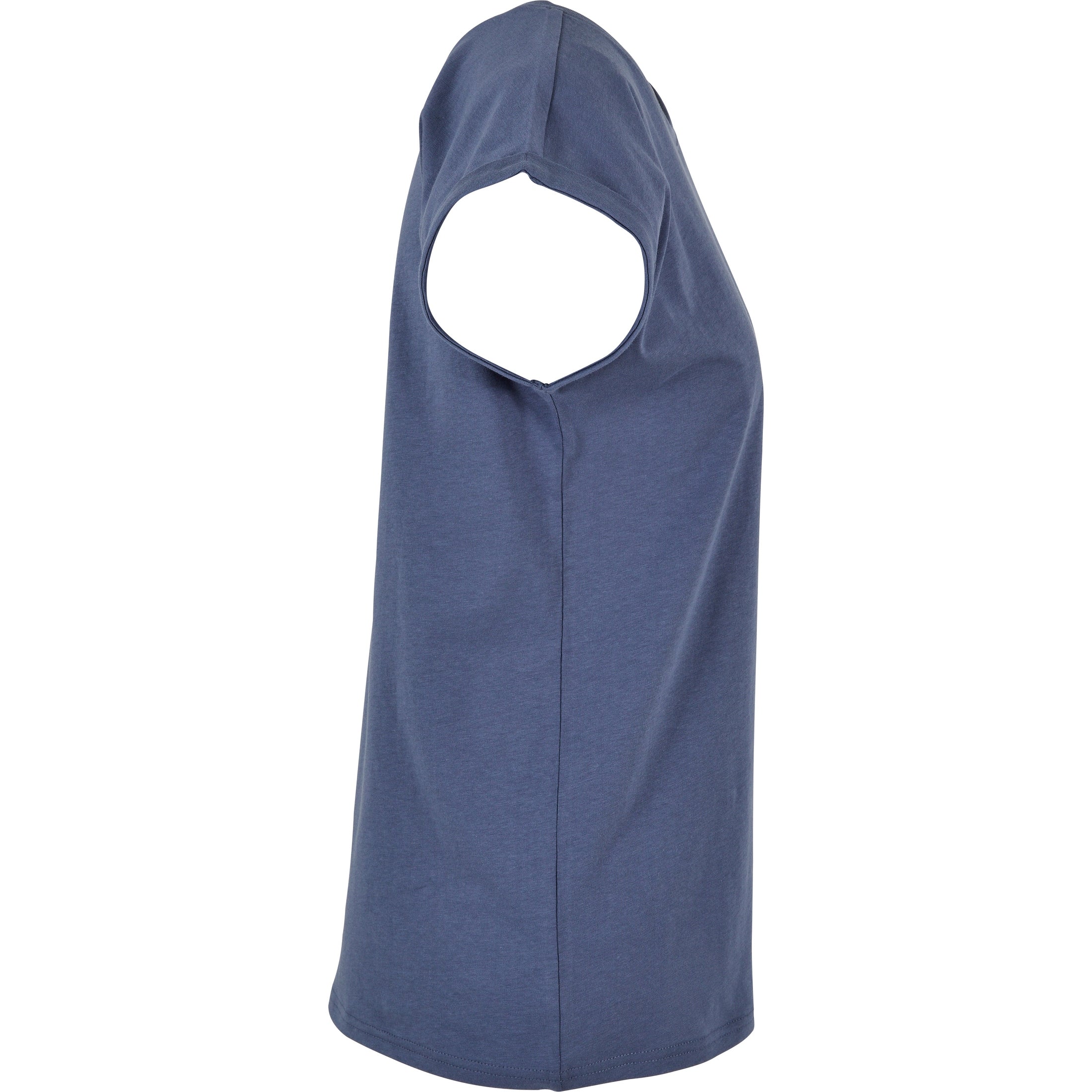 Build Your Brand Women's Extended Shoulder Tee - Vintage Blue